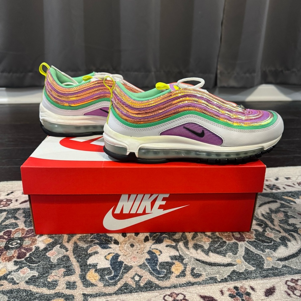 Nike Air Max 97 with Purple and Green Accents